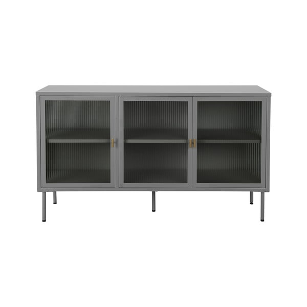 Iš metalo vitrina pilkos spalvos 130x75 cm Rosalie – Støraa