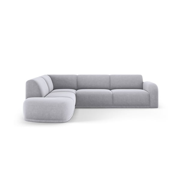 Iš velveto kampinė sofa šviesiai pilkos spalvos Erin – Micadoni Home