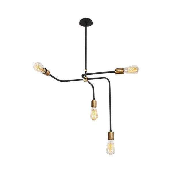 Juodos spalvos metalinis pakabinamas šviestuvas Opviq lights Iris-image-3