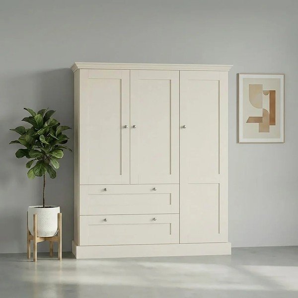 Smėlio spalvos matinis spintelė 122x130x35 cm Binz – Støraa-image-1