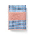 Iš frote audinio iš organiškos medvilnės rankšluostis mėlynos spalvos/rožinės spalvos 50x100 cm Check – JUNA
