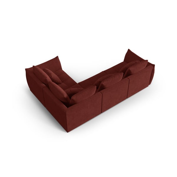 Kampinė sofa raudonos spalvos (su dešiniuoju kampu/„L“ formos) Bloom – Micadoni Home-image-3