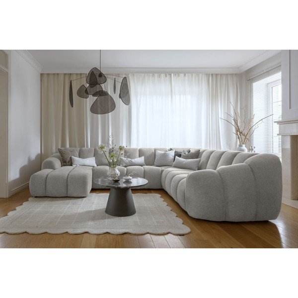 Šviesiai pilkos spalvos kampinė sofa (su dešiniuoju kampu/„U“ formos) Shell – Miuform-image-1