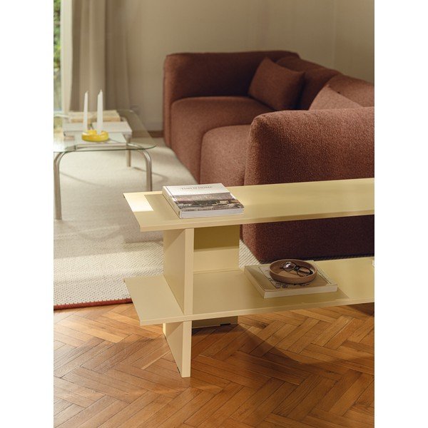 Geltonos spalvos iš metalo pastatoma lentyna 160x57x37 cm Hes – noo.ma-image-4