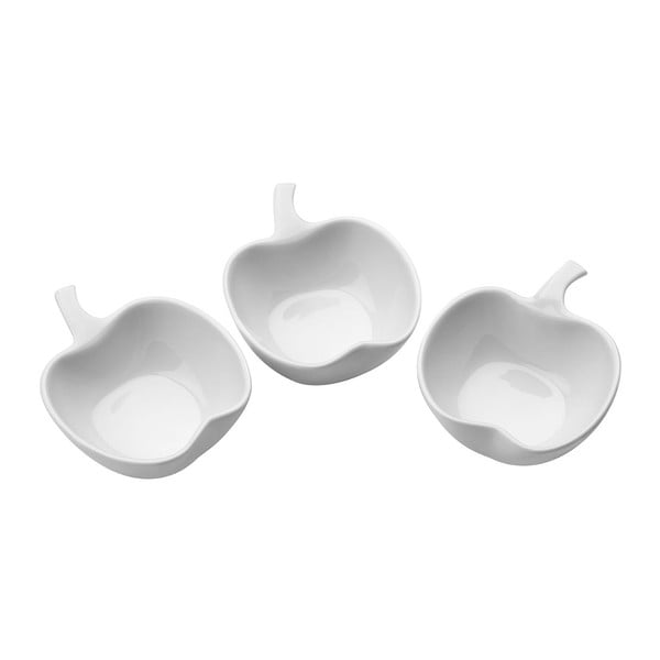3 porcelianinių obuolių formos dubenėlių rinkinys Premier Housewares
