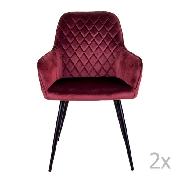 2 tamsiai raudonų valgomojo kėdžių komplektas House Nordic Oslo