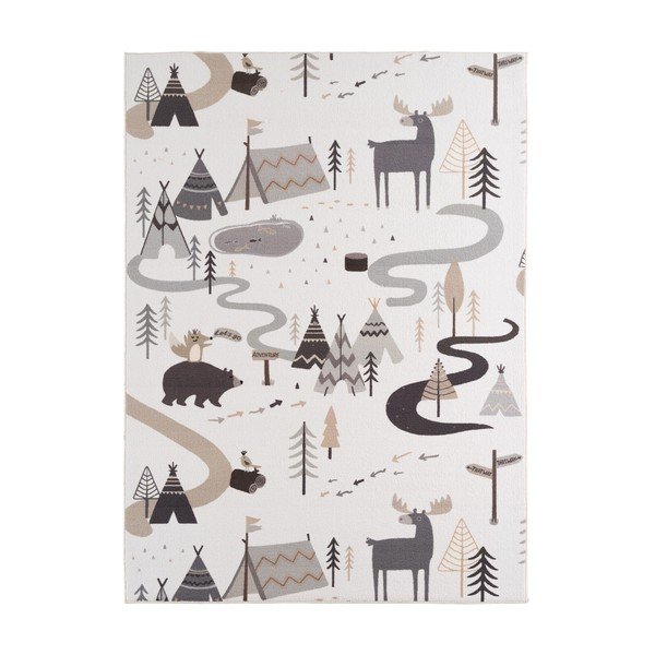 Skalbiamas kreminės spalvos vaikiškas kilimas 160x230 cm Coco 1135 – Ayyildiz Carpets