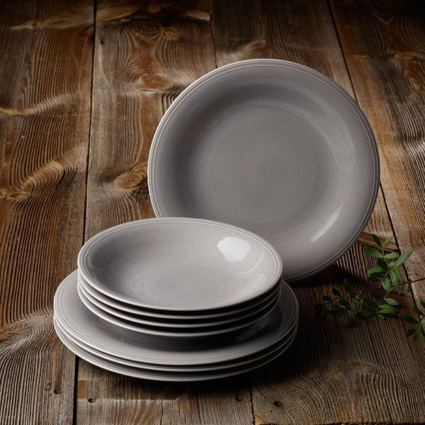 8 dalių pilkos spalvos porcelianinių indų rinkinys "Like", "Villeroy & Boch Group-image-1