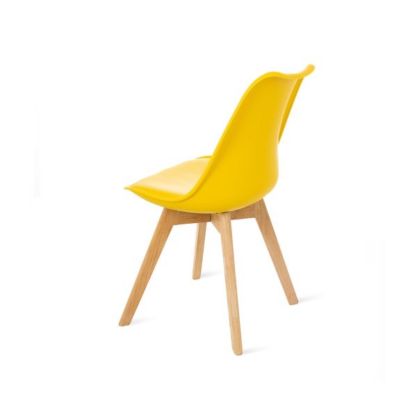 2 geltonų kėdžių su bukmedžio kojomis rinkinys Bonami Essentials Retro-image-4