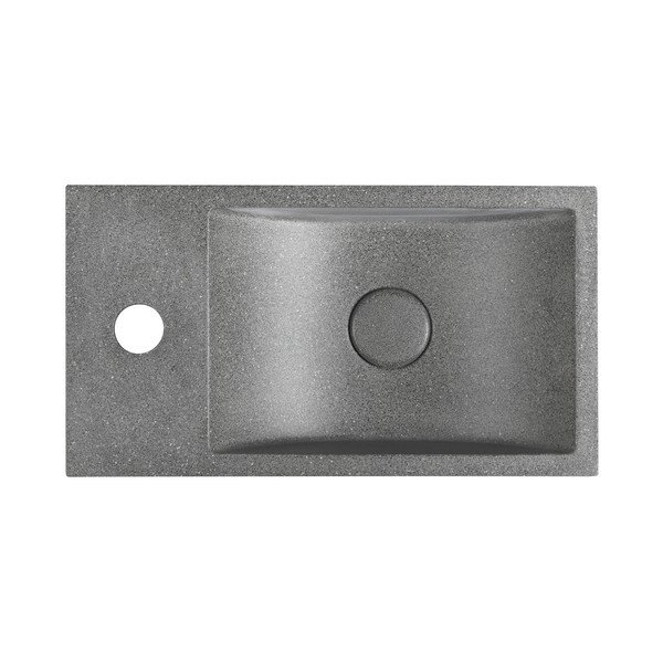 Iš betono maža kriauklė tamsiai pilkos spalvos 40x22 cm Crest – Sapho-image-4