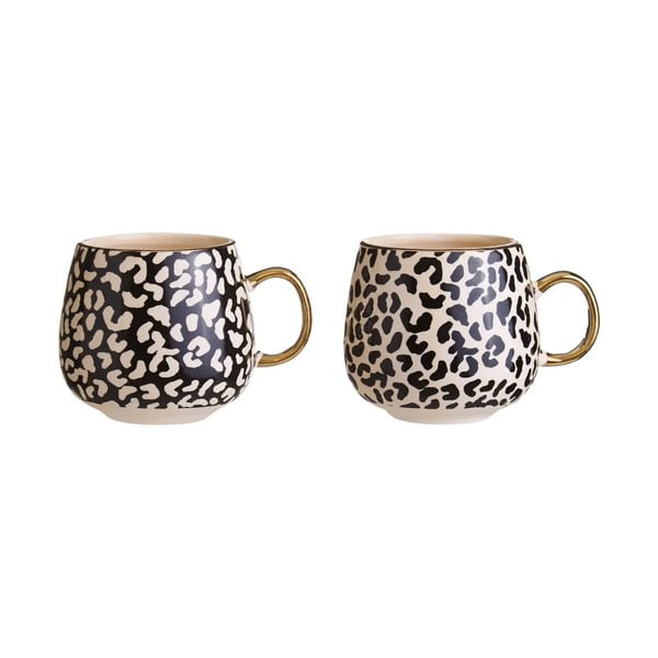 Puodeliai juodos spalvos/auksinės spalvos iš akmens masės 2 vnt. 330 ml London – Premier Housewares