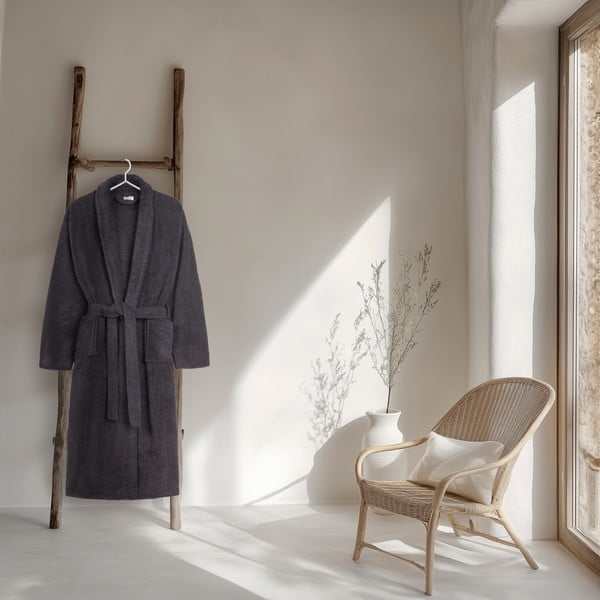 Iš medvilnės chalatas antracito spalvos XL/XXL Terry – HIP-image-1