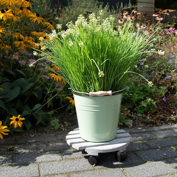 Iš medžio mobilus stovas gėlių vazonui ø 29 cm (aukštis 8 cm) Indoor & Outdoor – Esschert Design-image-1