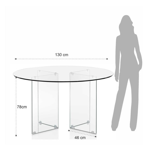Iš stiklo apvalios formos valgomojo stalas ø 130 cm Kaya – Tomasucci-image-4