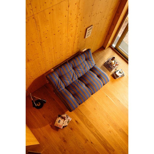 Mėlynos spalvos/rudos spalvos sulankstoma sofa 160 cm Roots – Karup-image-4