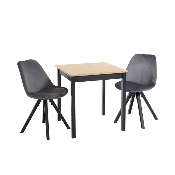 Valgomojo baldų komplektasb Bonami Essentials su stalu Sydney ir pilkomis kėdėmis Dima