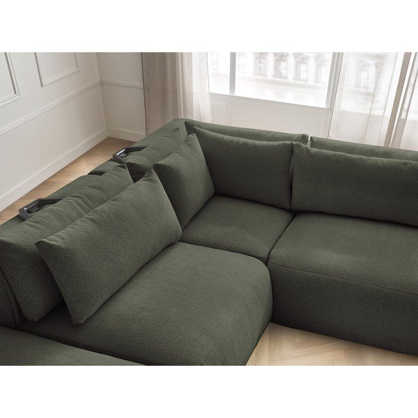 Žalios spalvos reguliuojama modulinė kampinė sofa Jana – Bobochic Paris-image-3