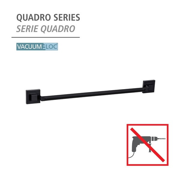 Klijuojamas iš nerūdijančio plieno rankšluosčio laikiklis juodos spalvos Quadro – Wenko-image-4