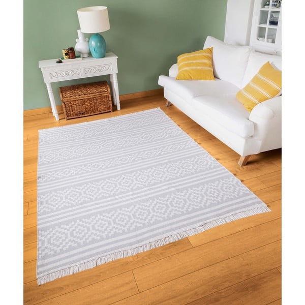 Pilkos ir baltos spalvos medvilninis Oyo home Duo, 80 x 150 cm-image-1