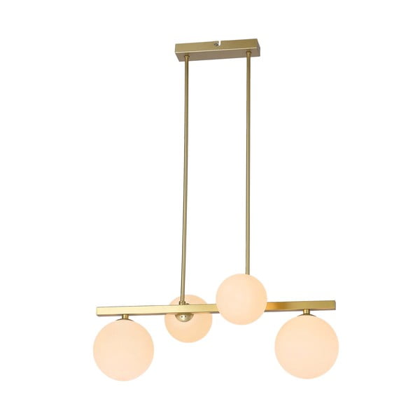 Baltos spalvos/auksinės spalvos kabantis šviestuvas su stiklo gaubtu Kama – Candellux Lighting-image-2