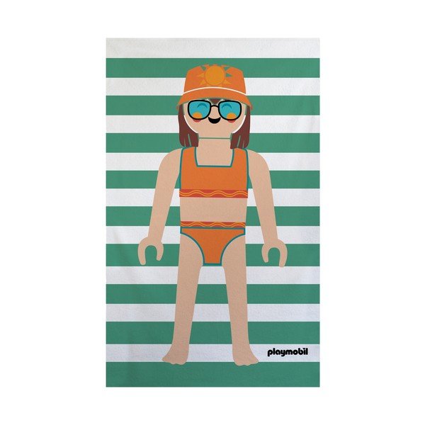 Iš medvilnės paplūdimio rankšluostis žalios spalvos 75x140 cm Summer Girl – Playmobil