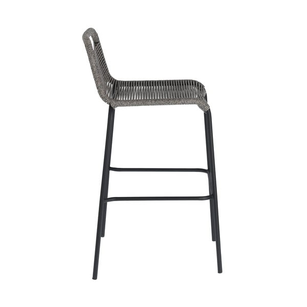 Pilkos spalvos baro kėdė su plienine konstrukcija Kave Home Glenville, aukštis 74 cm-image-2