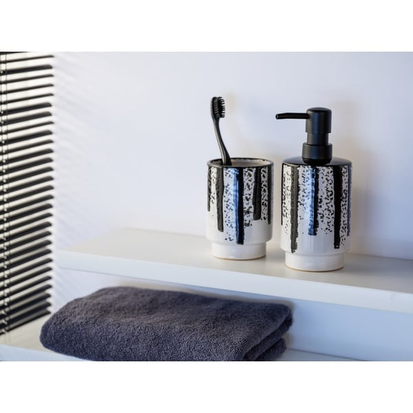 Juodos ir baltos spalvos iš keramikos muilo dozatorius 340 ml Subiza – Wenko-image-1