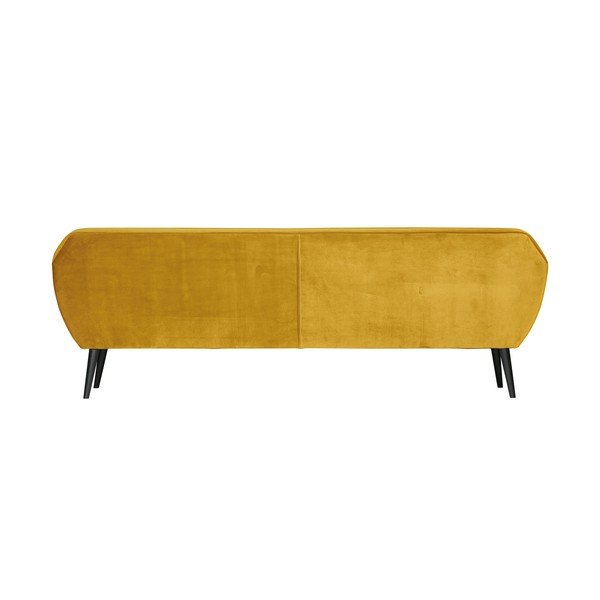 Geltonos spalvos aksominė sofa WOOOD Rocco, 230 cm-image-1