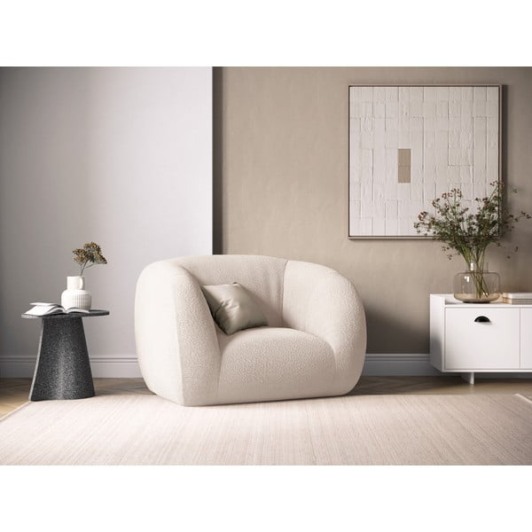 Krėslas iš boucle kreminės spalvos Essen – Cosmopolitan Design-image-1