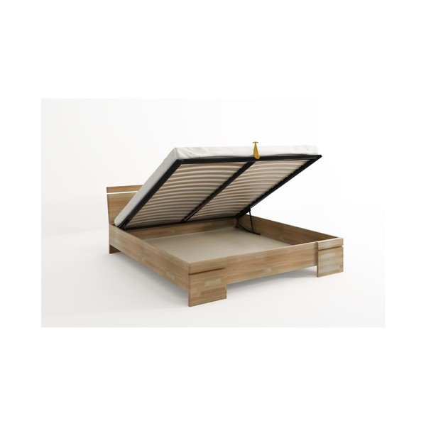 Dvigulė lova iš buko medienos su daiktadėže SKANDICA Sparta Maxi, 140 x 200 cm-image-4