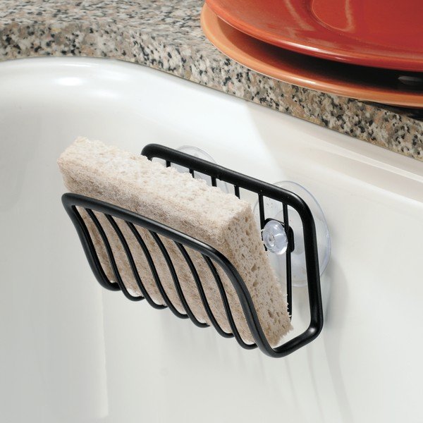 Juodos spalvos metalinis laikiklis su siurbtukais iDesign Axis, 6,5 x 14 cm-image-3