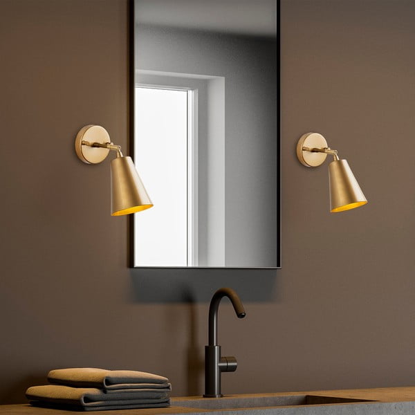 Auksinės spalvos sieninė lempa ø 10 cm Evander – Opviq lights-image-4
