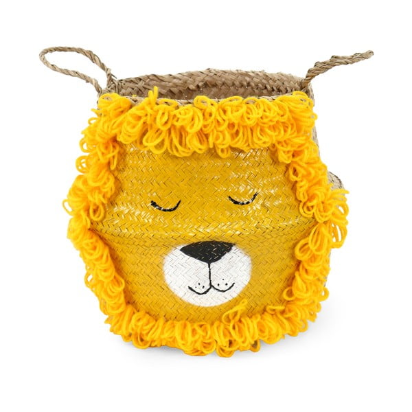 Iš jūržolės vaikiškas krepšys geltonos spalvos/natūralios spalvos ø 30x28 cm Lion – Compactor