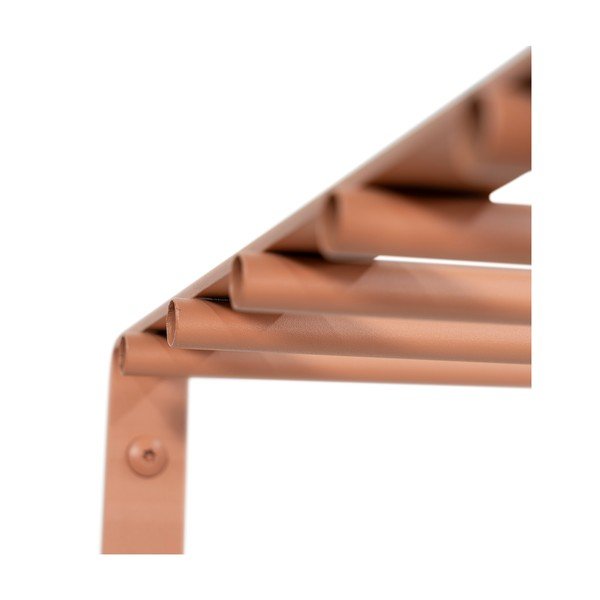 Rausvos spalvos iš metalo sieninė lentyna su lentyna 100 cm Rex – Spinder Design-image-3