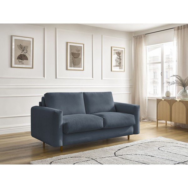 Tamsiai mėlynos spalvos sofa miegojimui/sulankstoma 220 cm Cocoone – Bobochic Paris-image-1