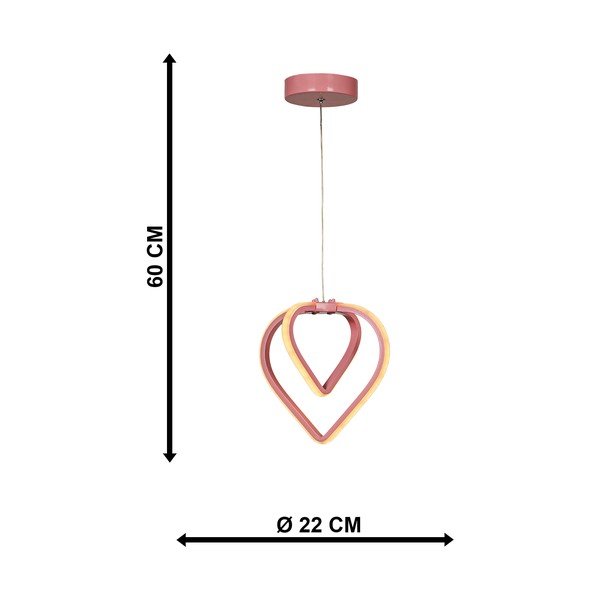 Rožinės spalvos iš metalo kabantis šviestuvas LED ø 22 cm Sevinc – Squid Lighting-image-4