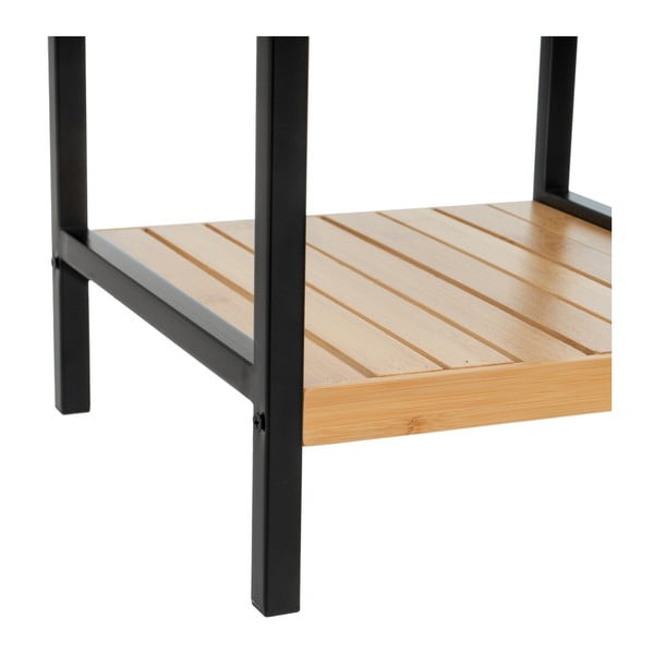 Iš bambuko pastatoma lentyna juodos spalvos/natūralios spalvos 30x70 cm – Casa Selección-image-1