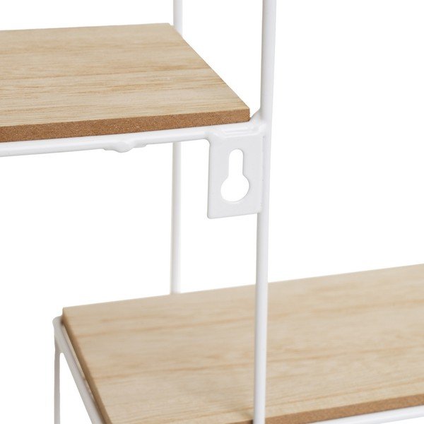 Kelių aukštų sieninė lentyna baltos spalvos/natūralios spalvos 50 cm – Casa Selección-image-1