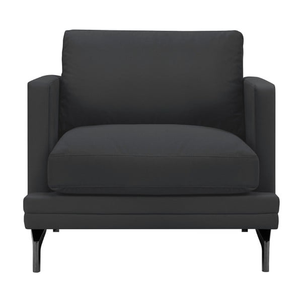 Tamsiai pilkas fotelis su juodos spalvos atramomis kojoms "Windsor & Co Sofos Jupiter