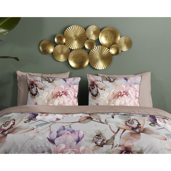 Pilkos spalvos/rudos spalvos iš satino medvilnės viengulė/itin ilga patalynė 140x220 cm Colinda – Descanso-image-2