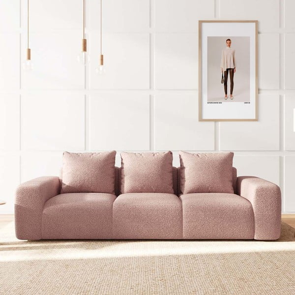 Rožinės spalvos iš boucle sofa 287 cm Monce – Rodier-image-1