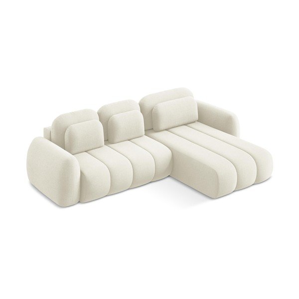 Smėlio spalvos iš boucle sulankstoma/su sandėliavimo vieta kampinė sofa (su dešiniuoju kampu/su gultu) Pele – Makamii-image-4