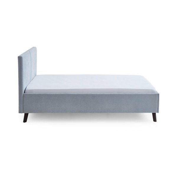 Šviesiai mėlynos spalvos dvigulė lova audiniu dengta su lovos grotelėmis 140x200 cm Piano – Meise Möbel-image-2