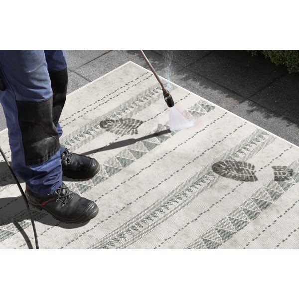 Žalios ir kreminės spalvos lauko kilimas NORTHRUGS Bahamos, 160 x 230 cm-image-1