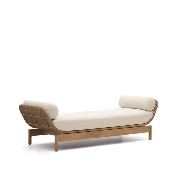 Iš akacijos masyvo sodo sofa kreminės spalvos/natūralios spalvos Catalina – Kave Home-image-2