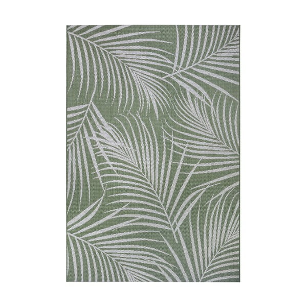 Žalias lauko kilimas Ragami Flora, 200 x 290 cm