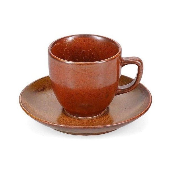 Rudos spalvos iš porceliano lėkštutė ø 14 cm Ovio – BonBistro-image-1