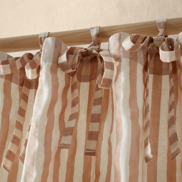 Terakotos spalvos permatoma užuolaida 140x229 cm Zanzibar Stripe – Pineapple Elephant-image-2