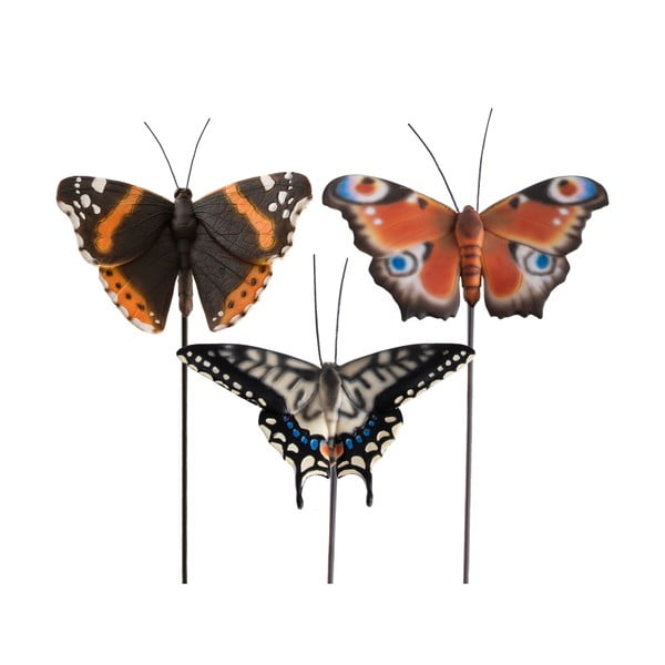Iš poliesterinės dervos sodo kuoliukai komplekte 3 vnt. Butterfly – Esschert Design