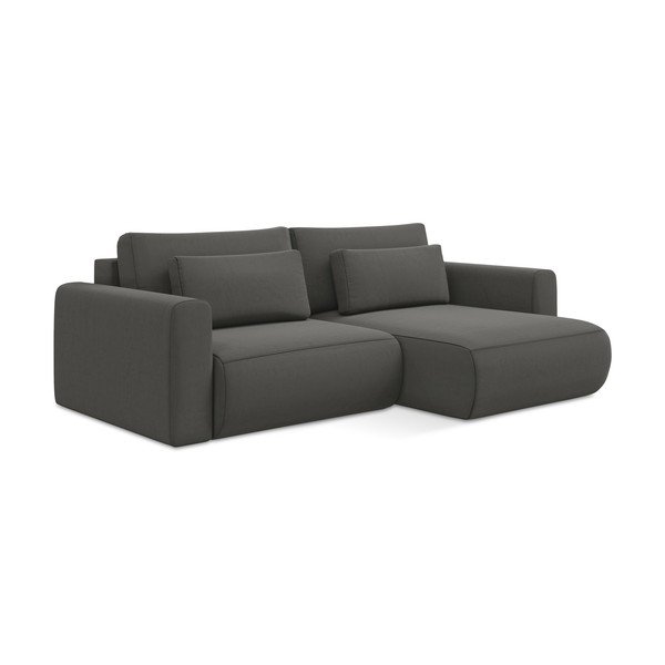 Tamsiai pilkos spalvos iš velveto sulankstoma/su sandėliavimo vieta kampinė sofa (su dešiniuoju kampu/su gultu) Kapua – Makamii-image-3